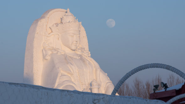 Schneefigur in der Ice & Snow World in Harbin