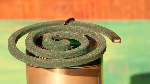 Räucherspirale als Schutz gegen Mücken
